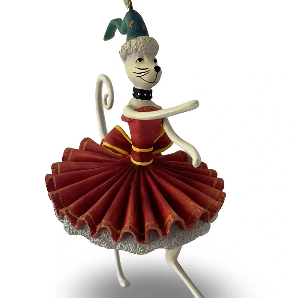 White Cat Ballerina Ornament
